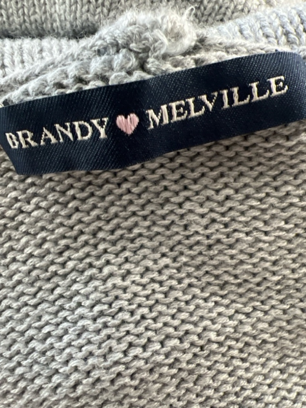 Brandy Melville Gray Knit Zip Up Hoodie Sweater Cotton Blend XS/S - Picture 2 of 4